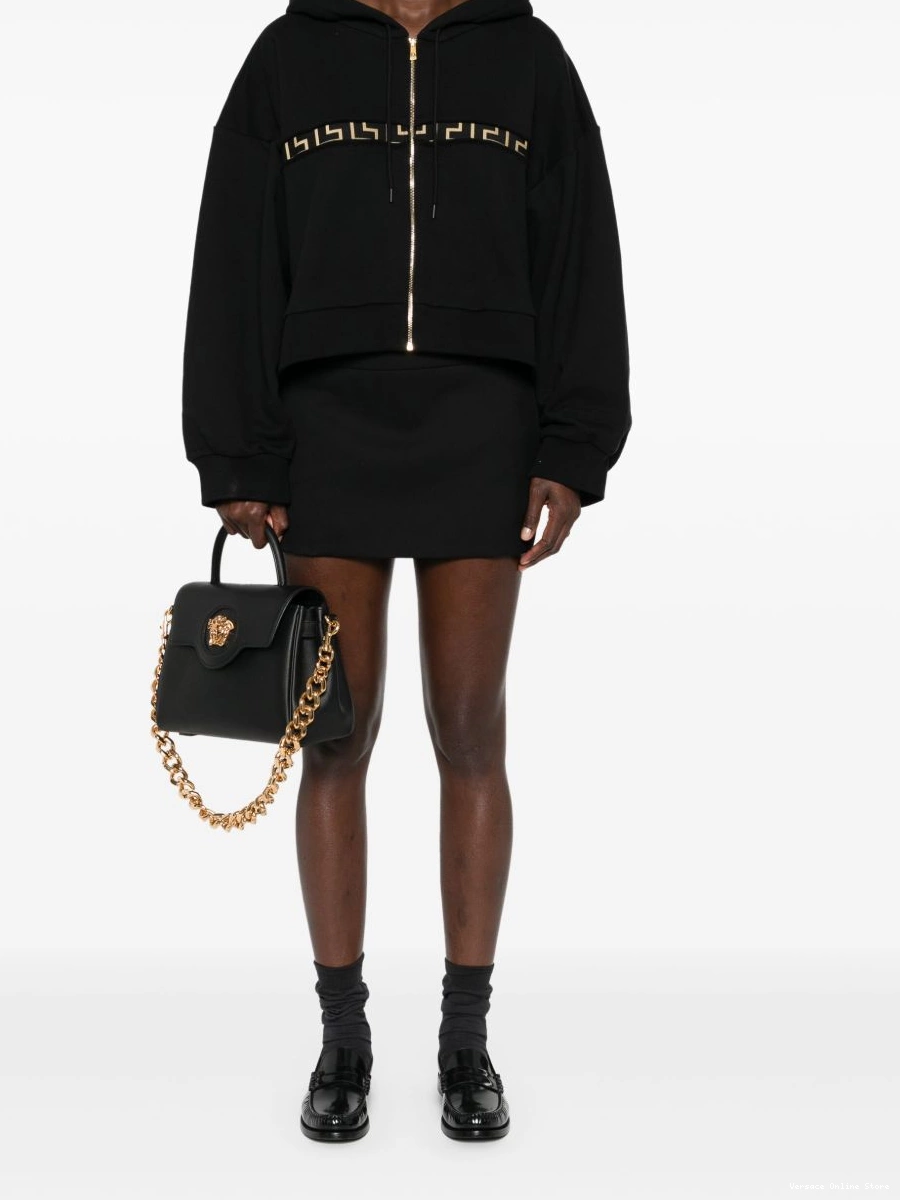 Cheap Versace zip-up Greca-detailing hoodie Women 0823